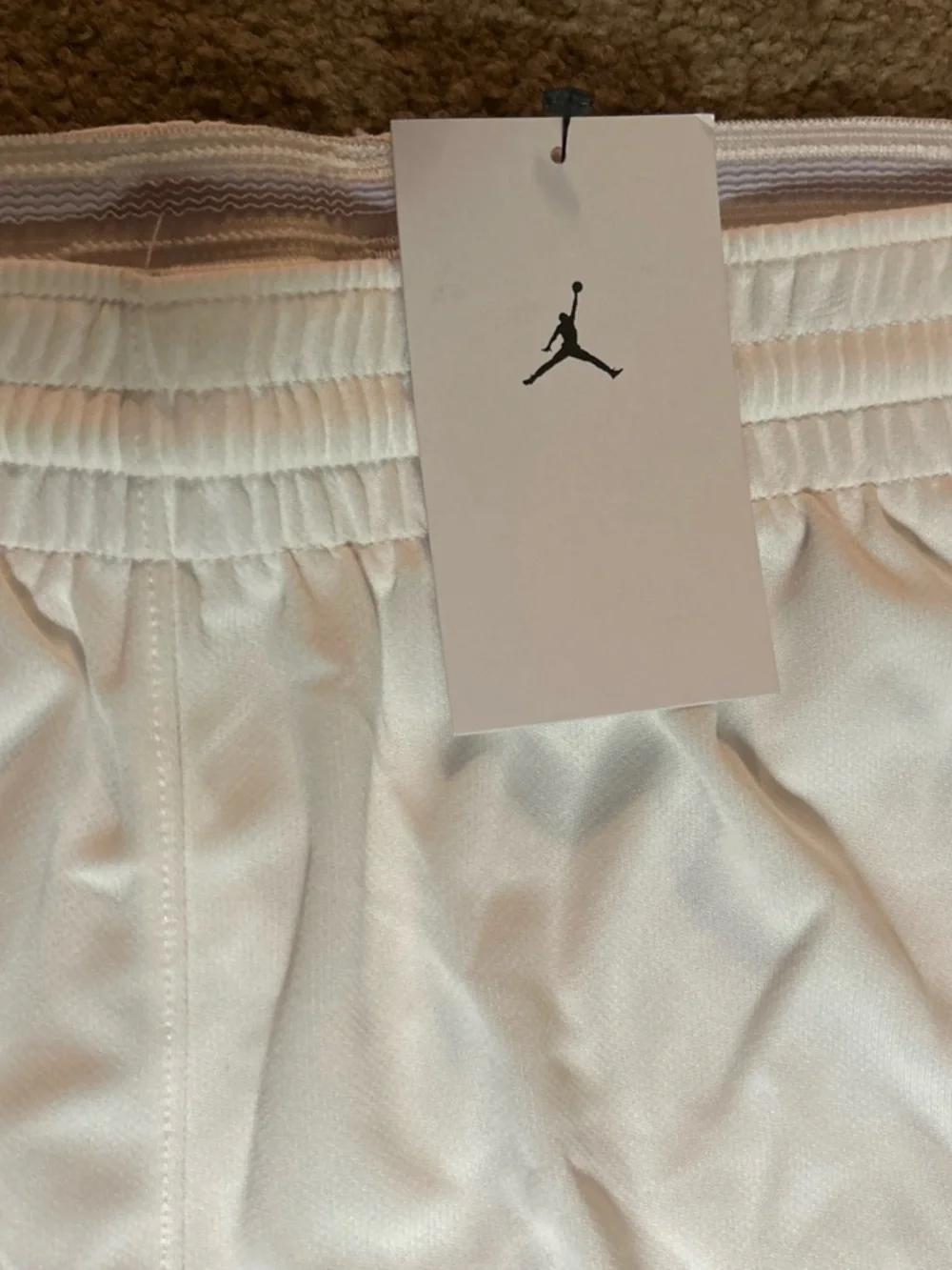 Jordan Men’s White and Burgundy Athletic Shorts